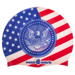 Силиконовая шапочка для плавания MadWave USA M055303000W синий-красный