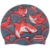 Шапочка для плавания MadWave Junior SHARKY M057911 — комфорт и защита для юных пловцов