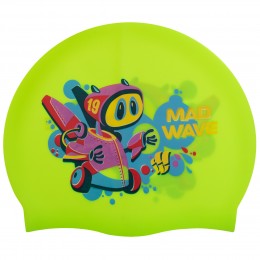 Шапочка для плавания MadWave Junior MAD BOT M057915 — яркий аксессуар для юных пловцов