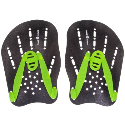 Лопатки для плавания MadWave PADDIES M074906 S-L черный-зеленый