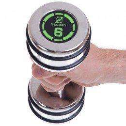 Гантель хромированная Zelart FI-2622-6 1шт 6кг