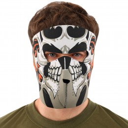 Маска лицевая ветрозащитная креативная термонаушники Sport Trade MS-4344-3 Red Evil Skull черный