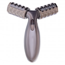 Массажер роликовый для лица и тела 2D лифтинг ручной 2 валика Sport Trade Massager XC-208 серый