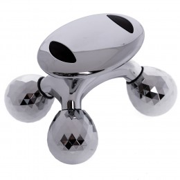 Массажер роликовый для лица и тела 4D лифтинг ручной 4 шарика Sport Trade 4D Massager XC-202 серый