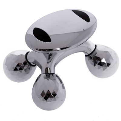 Массажер роликовый для лица и тела 4D лифтинг ручной 4 шарика Sport Trade 4D Massager XC-202 серый