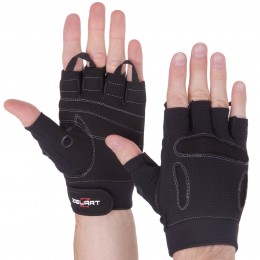 Перчатки для фитнеса и тяжелой атлетики Zelart SB-161577 S-XXL черные - надежный хват и защита рук