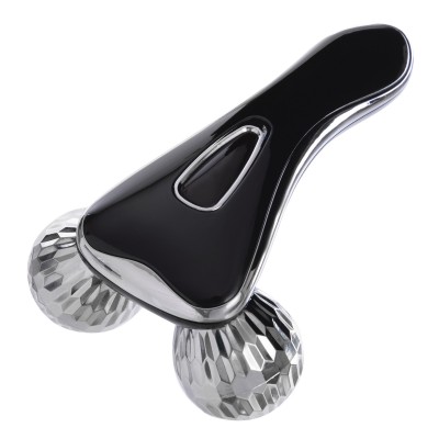 Массажер роликовый для лица и тела 3D лифтинг ручной 2 шарика Sport Trade 3D Massager CX-301 черный-серый