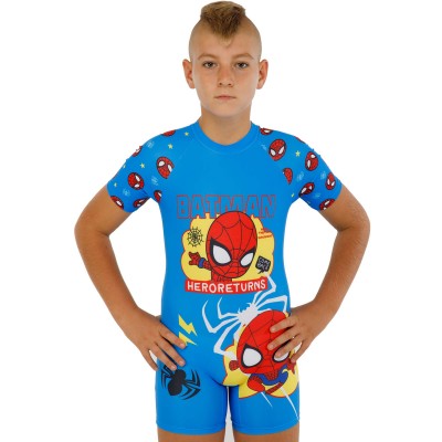 Слитный купальный костюм для мальчиков с шапочкой Napredele Spider Man SY669-36