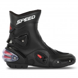 Мотоботы спортивные SPEED M-4555, короткие, черные-красные, 41-45 Мотоботы спортивные SPEED M-4555, короткие, черные-красные, 41-45