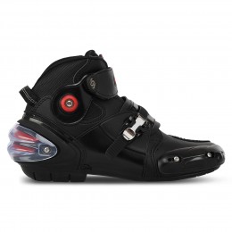 Мотоботы Спортивные короткие SPEED BIKERS A016 Черный-Красный 40-45
