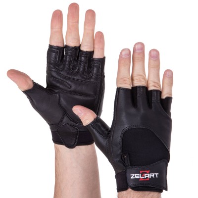 Спортивные кожаные перчатки Zelart SB-161556 - комфорт и защита для ваших тренировок