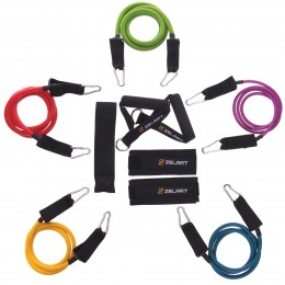 Многофункциональный эспандер для фитнеса Zelart Resistance Band FI-2625 - 5 жгутов в чехле