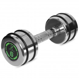 Гантель цельная стальная хромированная Zelart FI-2622-6 1шт 6кг хром