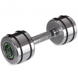 Гантель цельная стальная хромированная Zelart FI-2622-10 1шт 10кг хром