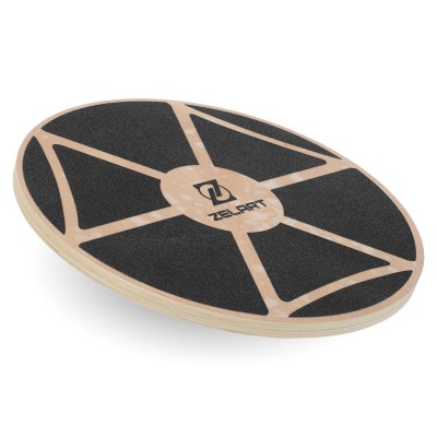 Балансировочный диск деревянный Zelart WOOD BALANCE BOARD FI-9665 39x7,5см черный