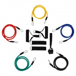 Многофункциональный эспандер для фитнеса Sport Trade FI-9841 с 5 жгутами в чехле - идеальный выбор для тренировок дома и в зале