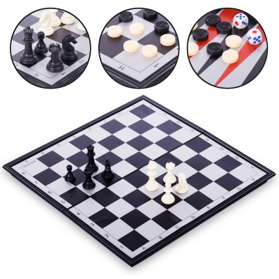Набор настольных игр 3 в 1 на магнитнах Sport Trade9018 размер 40см x 40см