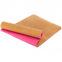 Коврик для йоги Пробковый каучуковый двухслойный Yoga mat Sport Trade FI-2433 183x61x0,6см цвета в ассортименте