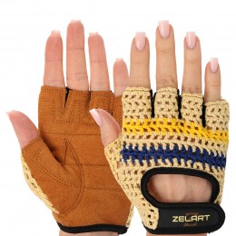 Перчатки для фитнеса Zelart SB-161951 S-L бежевые - комфорт и защита для тренировок