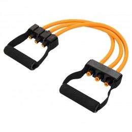 Эспандер трубчатый с ручками Sport Trade Resistance Band 8021-4 - идеальный помощник для тренировок и восстановления (18кг, 75см, желтый)