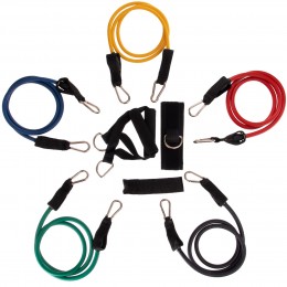 Многофункциональный эспандер для фитнеса с 5 жгутами Resistance Band Zelart ET-501 - идеальный выбор для домашних тренировок Многофункциональный эспандер для фитнеса с 5 жгутами Resistance Band Zelart ET-501 - идеальный выбор для домашних тренировок