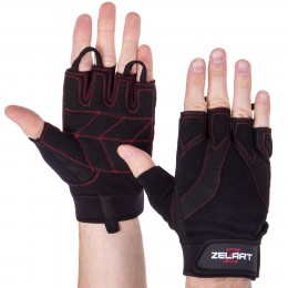 Перчатки для фитнеса и тренировок Zelart SB-161596 S-XXL черный - защита и комфорт для ваших рук