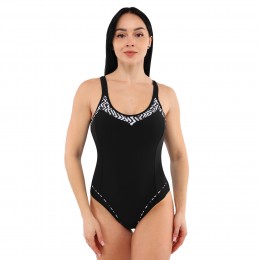 Слитный женский купальник Napredele PL-6915 - черный-белый комфорт Слитный женский купальник Napredele PL-6915 - черный-белый комфорт
