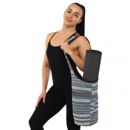 Сумка для йоги через плечо KINDFOLK Sport Trade FI-8364-3 – серый-синий, стильный и удобный аксессуар для тренировок