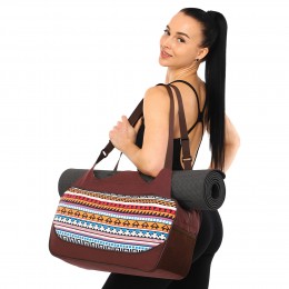 Стильная сумка для йоги KINDFOLK Sport Trade FI-8366-1 оранжево-голубая – идеальный аксессуар для тренировок