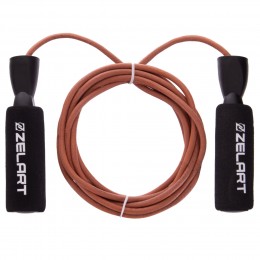 Скакалка кожаная Zelart FI-2562 2,75м коричневый