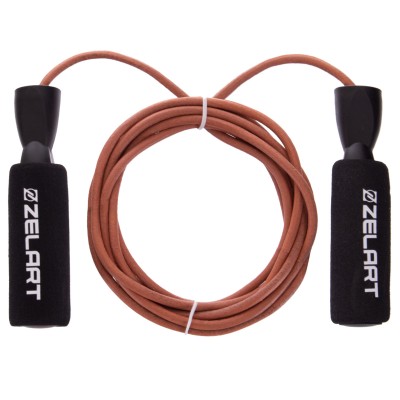 Скакалка кожаная Zelart FI-2562 2,75м коричневый