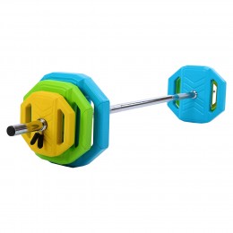 Штанга разборная для фитнеса и аэробики LiveUp LP8035-20 - 1,4м, 20кг, разноцветная - идеальный выбор для тренировок!