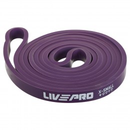 Резина петля для подтягиваний и тренировок лента силовая LiveUp SUPER BAND LP8410-XS 7-16кг фиолетовый