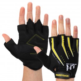 Перчатки для фитнеса HARD TOUCH FG-006 S-XL черный-желтый – идеальная защита и комфорт для тренировок