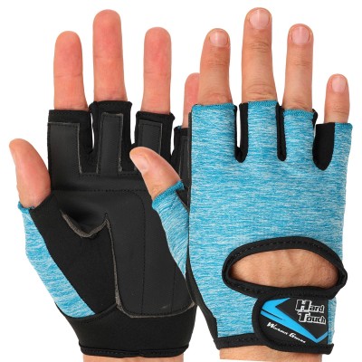 Перчатки для фитнеса HARD TOUCH FG-008 XS-L черный-синий – Защита и комфорт на тренировках