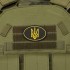 Шеврон патч на липучке "Тризуб" TY-9915 черный-желтый